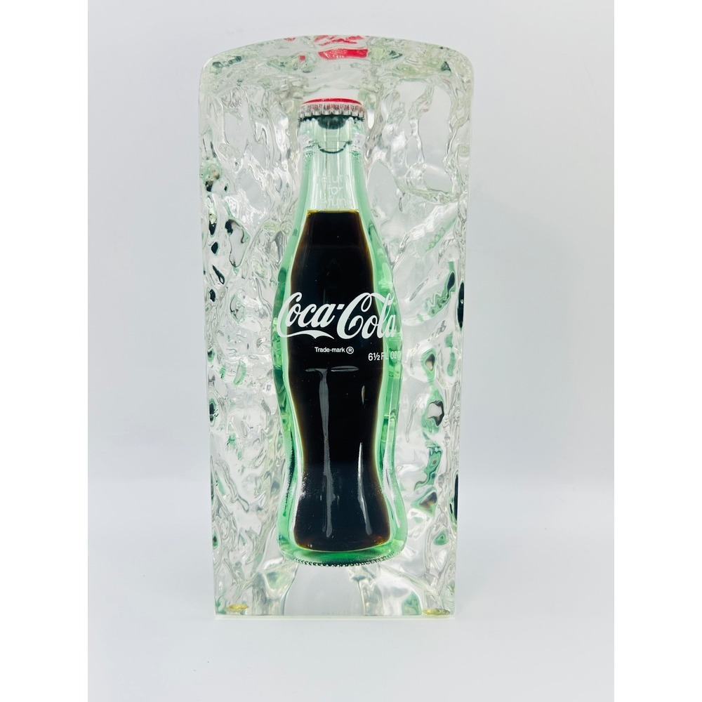 Vintage Coca-Cola 6.5 oz Unopened Bottle Encased in Lucite Ice Block Display